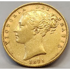 AUSTRALIA 1871 . ONE 1  SOVEREIGN . SYDNEY . GOLD